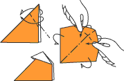 介绍折纸教程中折叠方法的符号与基本折法