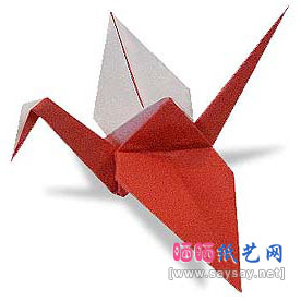 鸳鸯翅膀的千纸鹤折纸图解教程