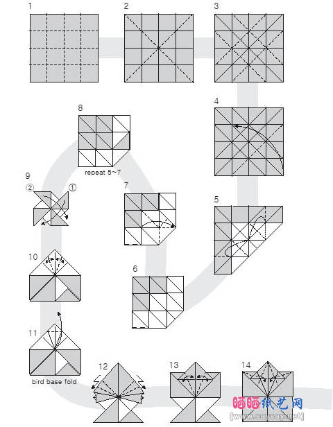 片片红枫叶折纸图解教程