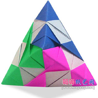 双-三角锥形折纸教程
