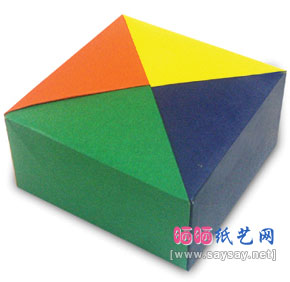 正四角箱子折纸图解教程
