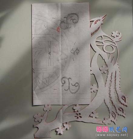 登科报喜剪纸教程