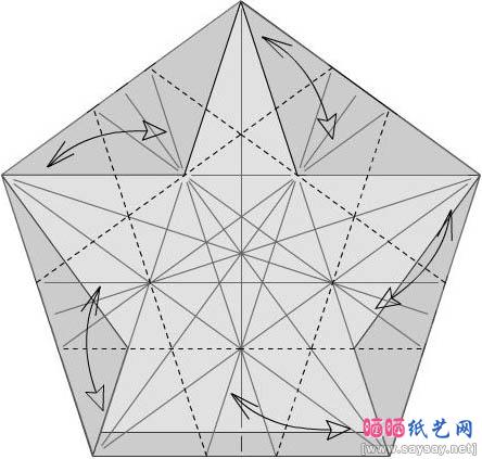 五瓣玫瑰折纸图解教程