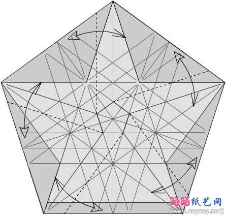 五瓣玫瑰折纸图解教程