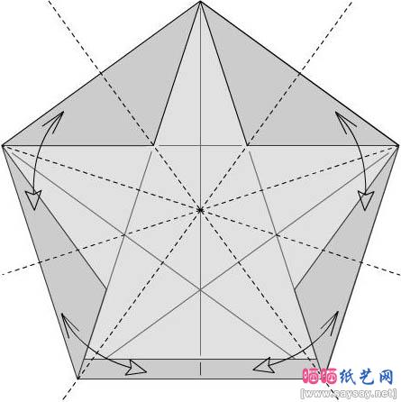 五瓣玫瑰折纸图解教程