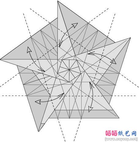 五瓣玫瑰折纸图解教程