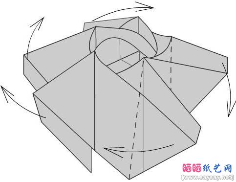 五瓣玫瑰折纸图解教程