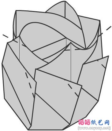 五瓣玫瑰折纸图解教程