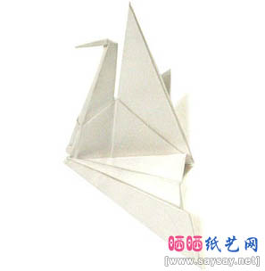 展翅的天鹅折纸图解教程