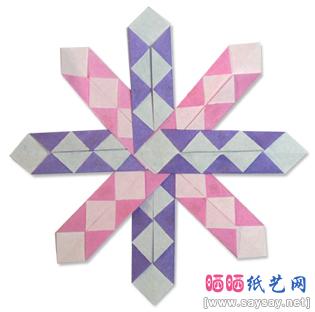 雪花折纸图解教程-三角插基础教程