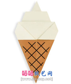 圆筒冰淇淋折纸教程-儿童折纸系列