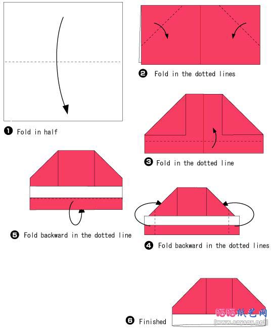 小圆帽折纸教程-儿童折纸系列