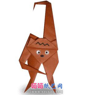 长臂猿折纸图解教程-儿童折纸系列