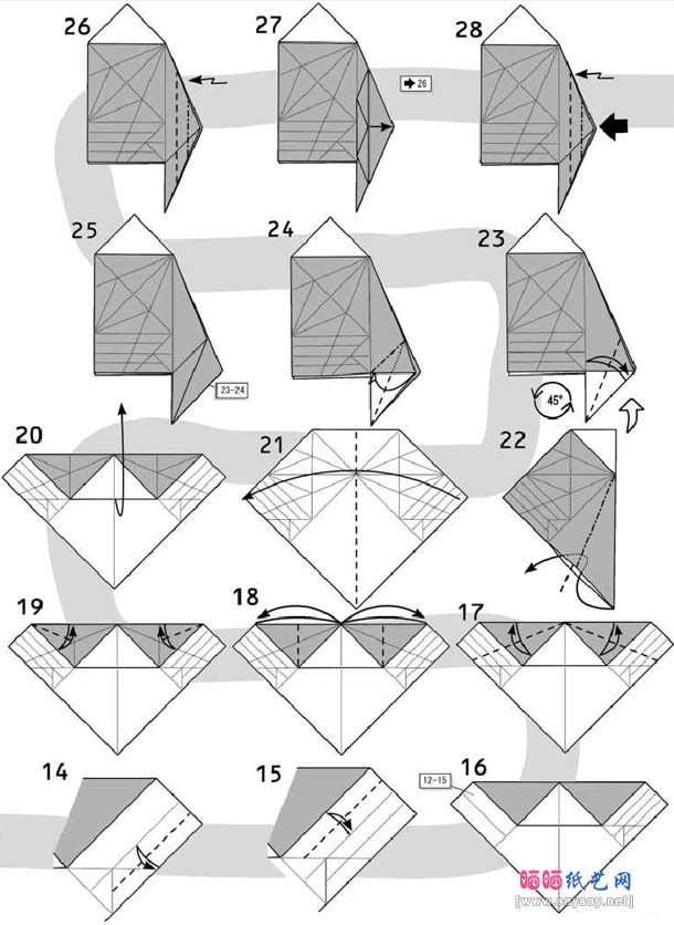 阿凡达灵鸟折纸图解教程-高级教程