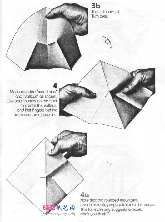 三维面具折纸图解教程
