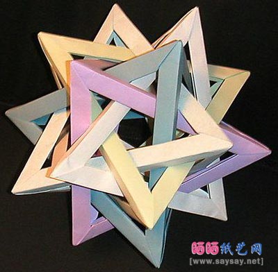 五相交四面体折纸教程图解