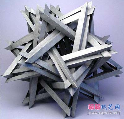 五相交四面体折纸教程图解