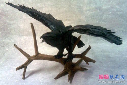 没有叶子的树木折纸图解教程