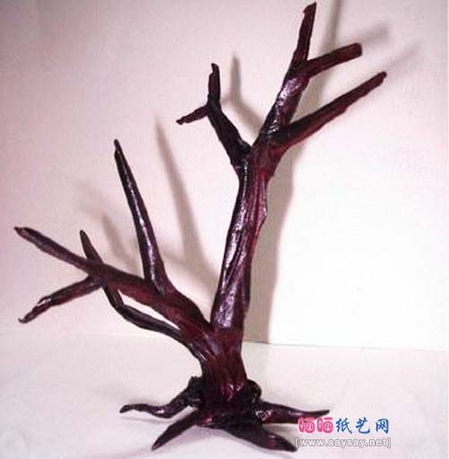 没有叶子的树木折纸图解教程