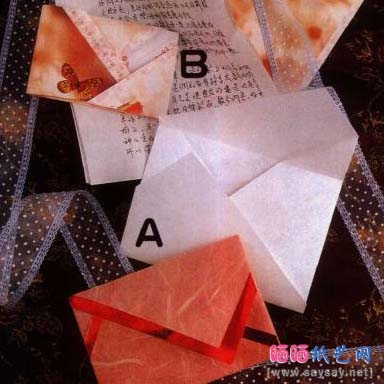 信封的不规则折叠方法-信封折纸基础
