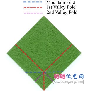 玫瑰叶折纸图解教程