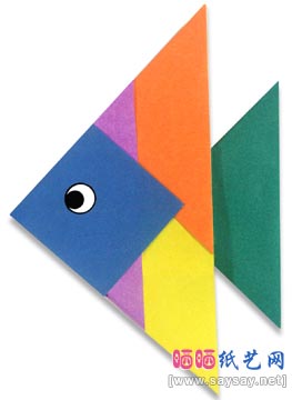 美丽的神仙鱼折纸教程-儿童折纸系列