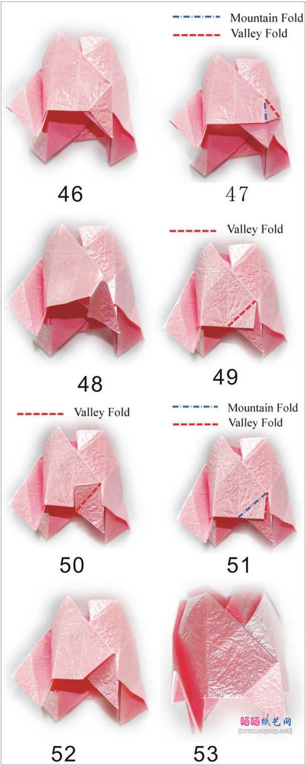 半开玫瑰手工折纸教程