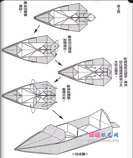 汽艇折纸图解教程