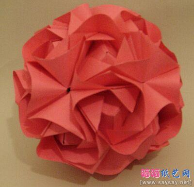 立体玫瑰花球的做法