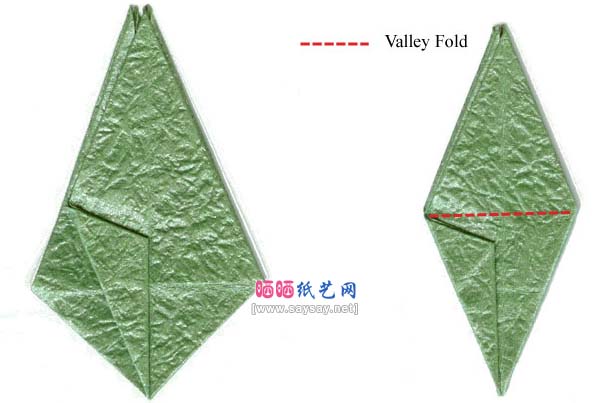 玫瑰花萼折纸图解教程