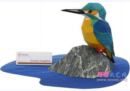 翠鸟纸模型免费下载