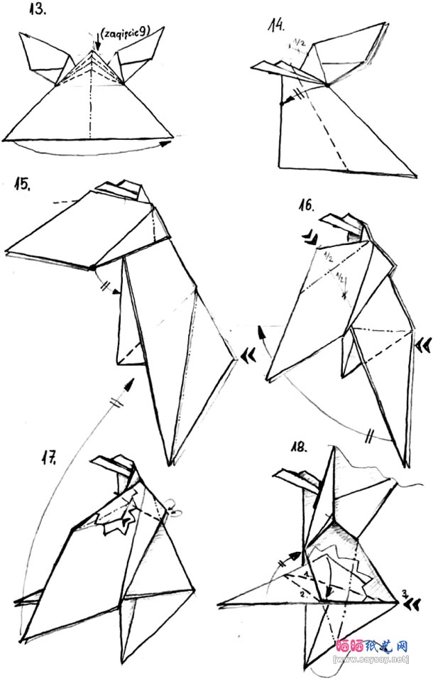 Tomasza Siwaka飞鸟折纸图解教程