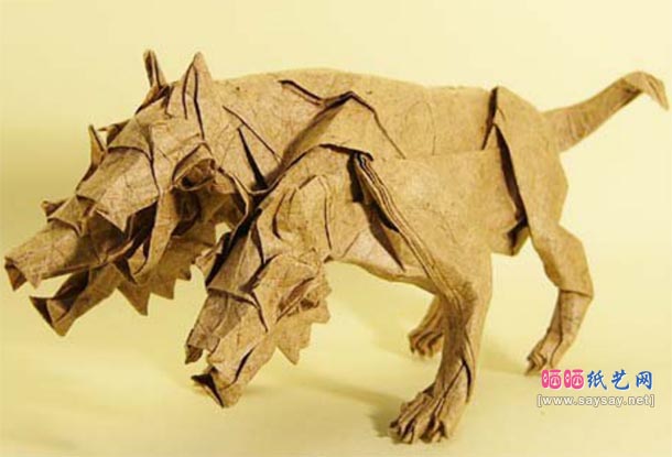 三头地狱犬折纸教程图解-神谷哲史折纸之