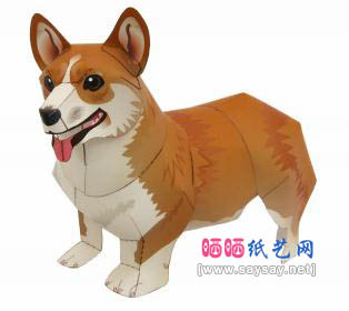 柯基犬纸模型免费下载