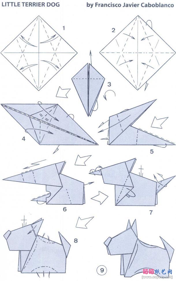 Francisco Javier Caboblanco小狗折纸图解教程