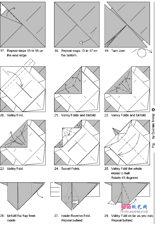 Quentin Trollip猪折纸教程-高级教程