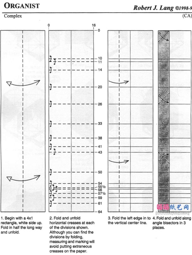 Robert J.Lang钢琴师折纸教程图解