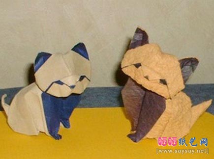 可爱小猫手工折纸教程-高级教程