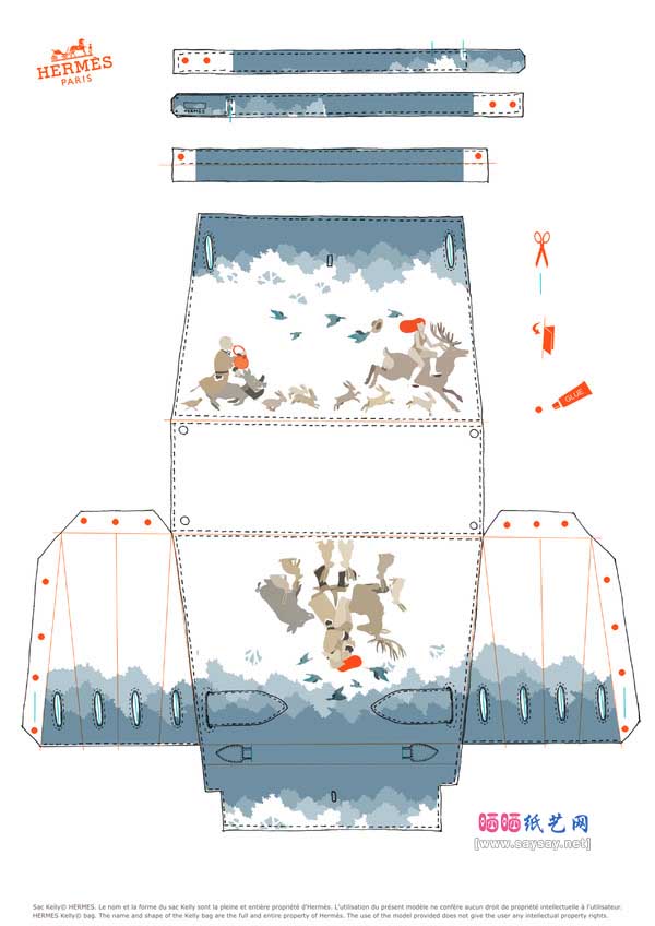 爱马仕包包纸模型免费下载