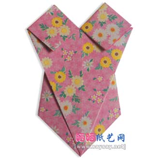 泳衣折纸教程图解