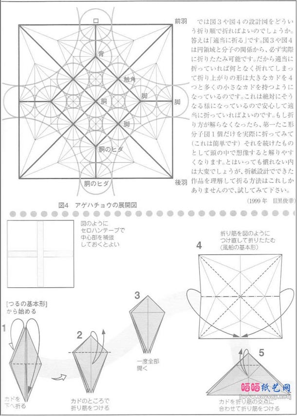 目黑俊幸燕尾蝴蝶折纸教程图解-高级教程