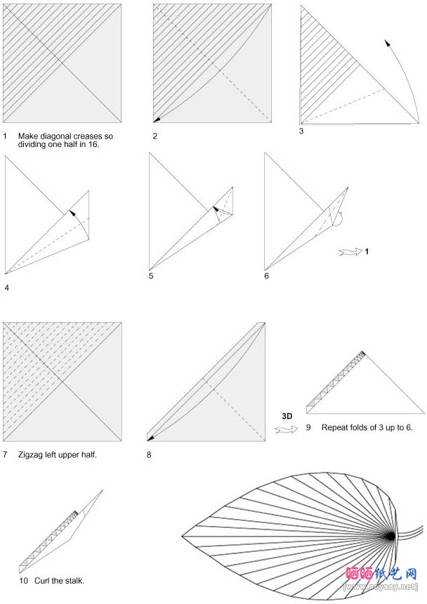 Maarten Van Gelder叶子折纸教程图解