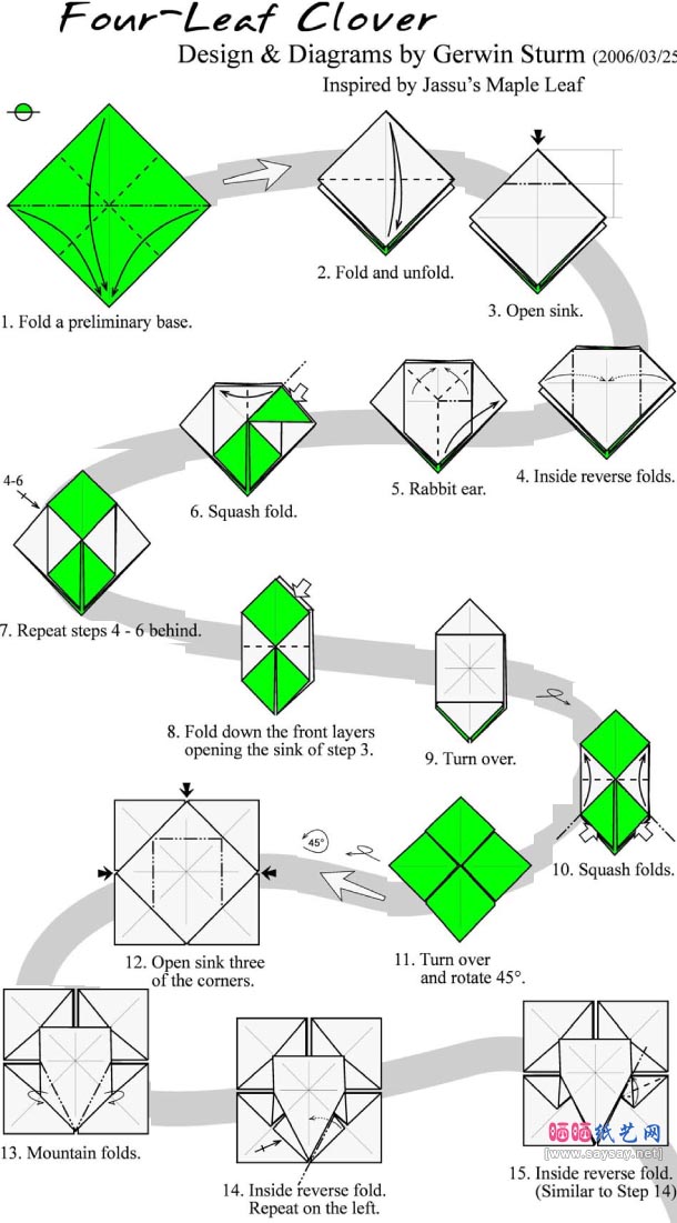 Gerwin Sturm四叶草折纸教程图解