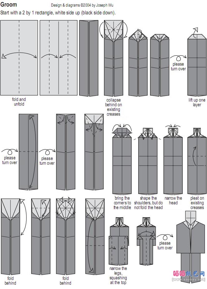 Joseph Wu新郎与新娘折纸教程图解