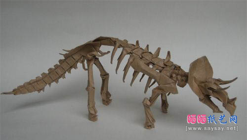 一组恐龙骨架折纸作品欣赏-共13款