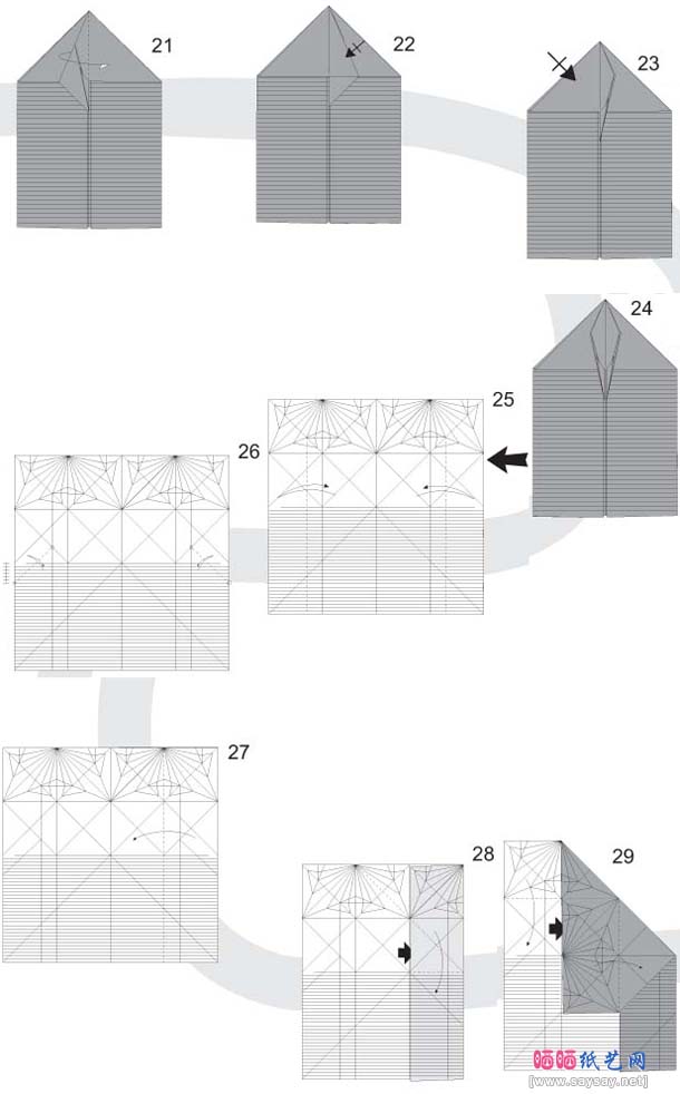 老鹰3.5折纸教程详细图解-高级教程
