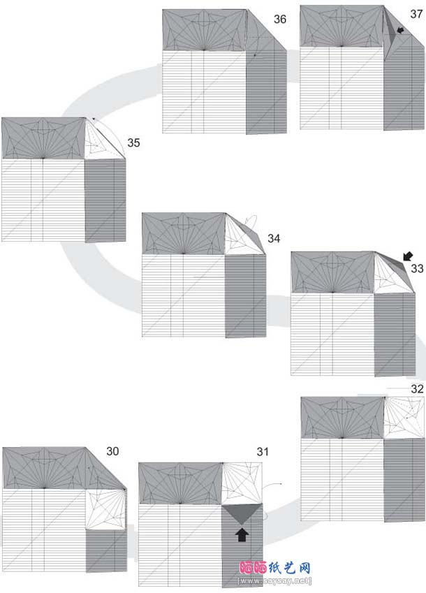 老鹰3.5折纸教程详细图解-高级教程
