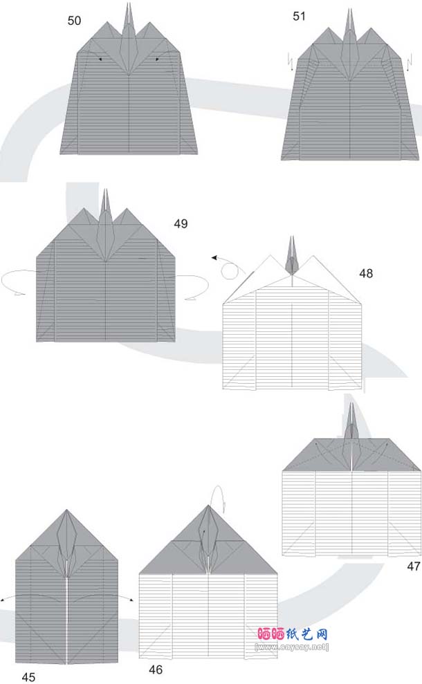 老鹰3.5折纸教程详细图解-高级教程