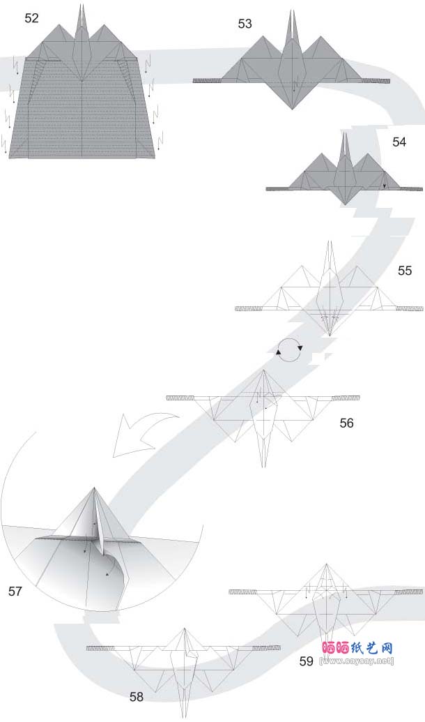 老鹰3.5折纸教程详细图解-高级教程