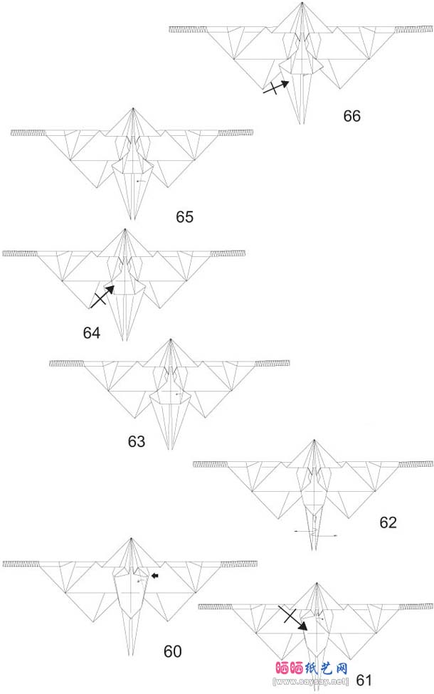 老鹰3.5折纸教程详细图解-高级教程